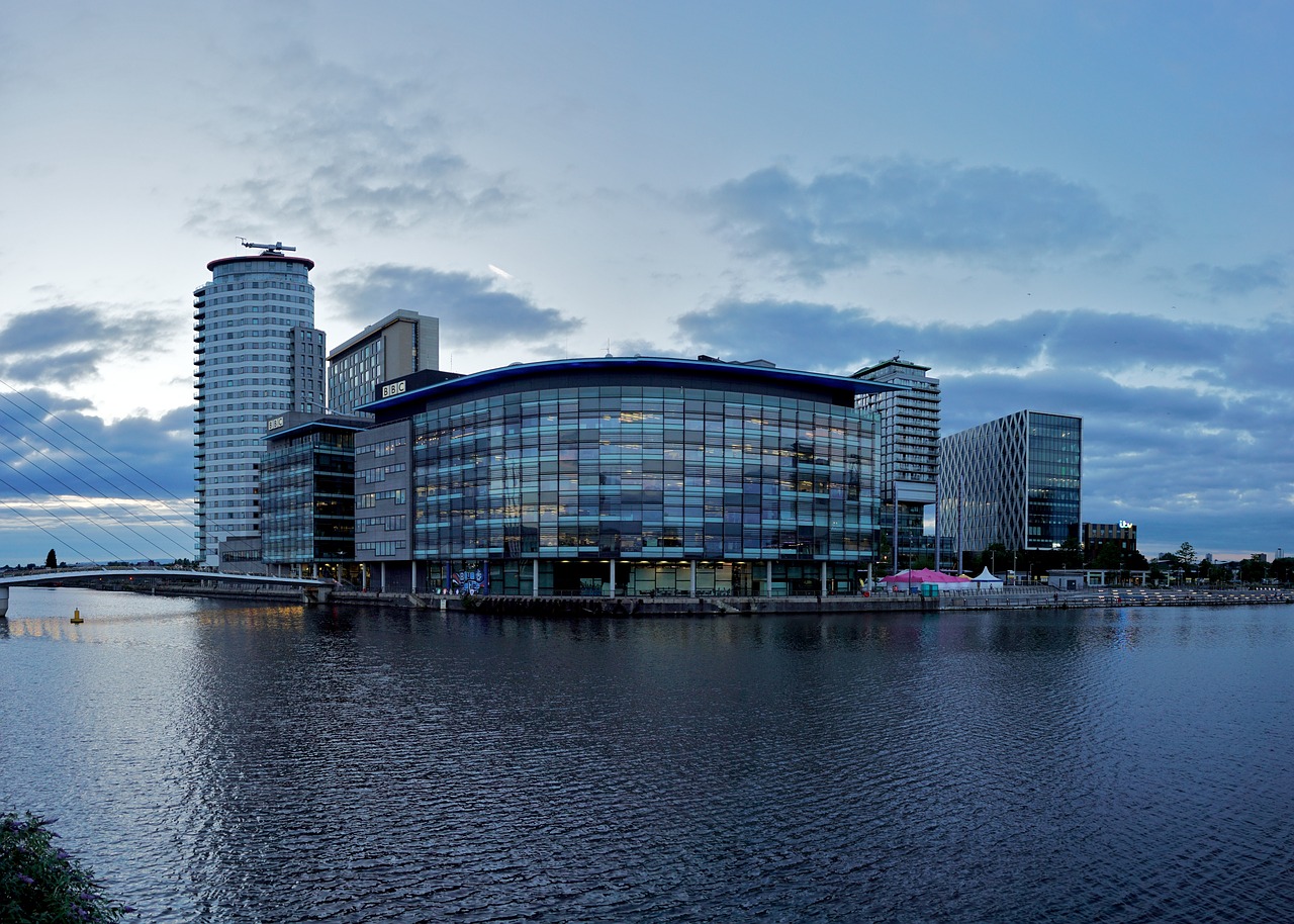 manchester evening modern building