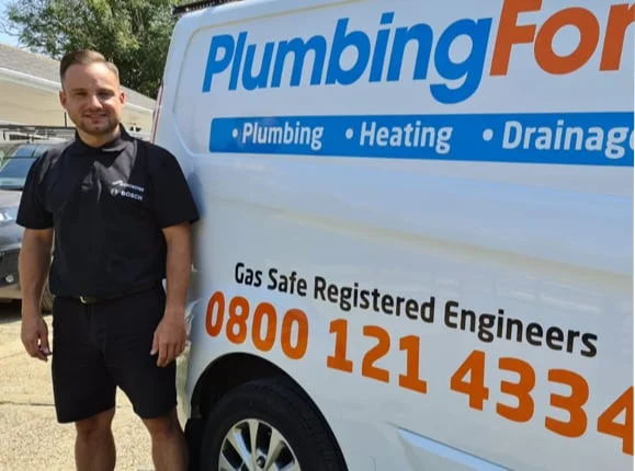 PlumbingForce employee and van